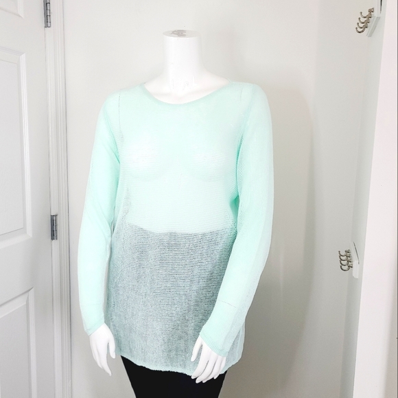 2x Eileen Fisher Linen Knit Long Sleeve 